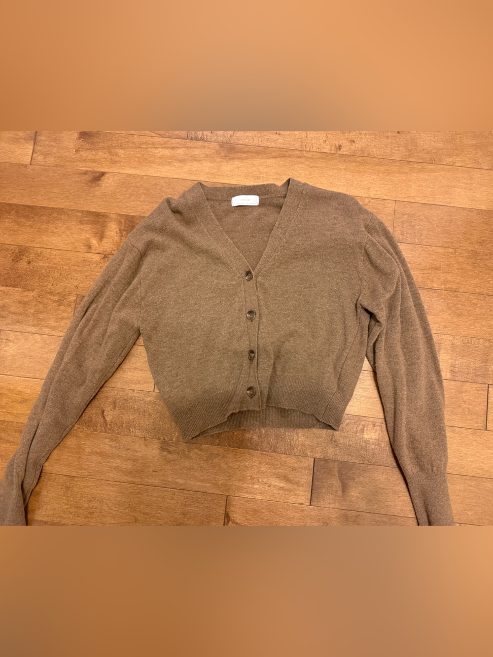 OAK + FORT Brown V-Neck Button Cardigan